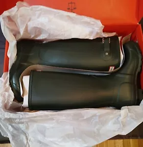 NEU! Hunter Original hohe Damen-Regenstiefel WFT1000RMA dunkeloliv. Größe: 7 US - Bild 1 von 6