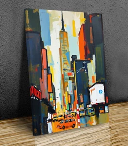 Impresión en lienzo montada arte abstracto de Nueva York lista para colgar - Imagen 1 de 8
