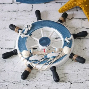 Schiffssteuerrad aus Holz Ø-23cm Maritime Yacht Piraten Boot Dekoration Wanddeko - Bild 1 von 6