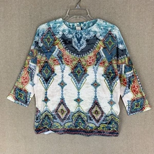 Top Sundance Talla Mediana M Mujer Paisley Dolman Manga Tribal Azteca Boho - Imagen 1 de 11