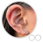 6mm Tiny Hoop Earrings for Upper Ear, Small Cartilage Hoop Earrings in Sterli...