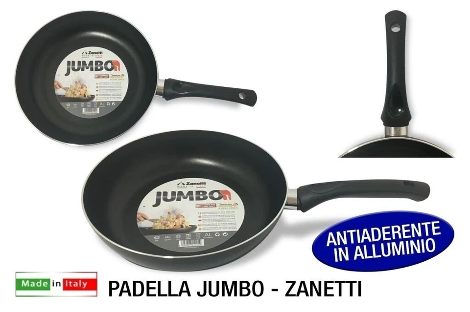Padella Antiaderente in alluminio nero metallizzato jumbo 28 cm zanetti - Immagine 1 di 1