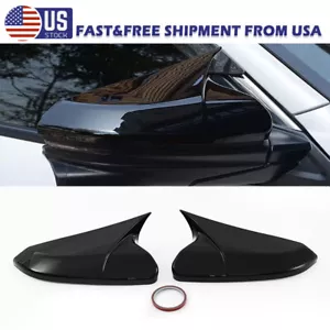 Gloss Black Rear View Mirror Cover Cap For Honda Civic 2016 17 18 19 21 OX Horn - Picture 1 of 11