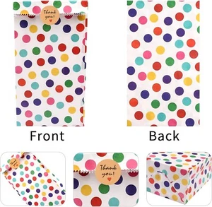 25 Pcs Paper Party Bags, Mini Paper Bags with Thank You Stickers - Picture 1 of 5