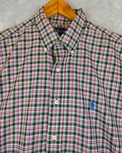 Polo Ralph Lauren camicia uomo grande verde tartan scozzese a quadri manica lunga - Foto 1 di 5