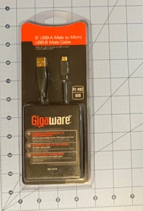 GIGAWARE 6-foot [1.82m] USB-A Male To Micro USB-B Male Cable - Picture 1 of 6