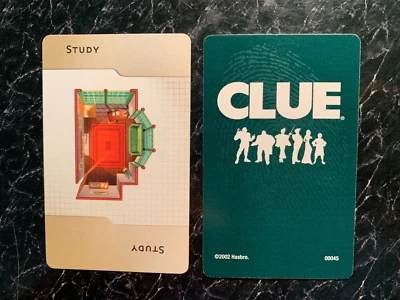 Clue  2002   Study   LOCATION CARD   Game Replacement Card  Hasbro - Image 1 of 3