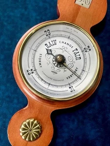 Vintage Swift & Anderson Banjo Wooden Hanging Weather Station Patio Sunroom - Imagen 1 de 5