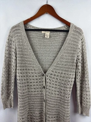 Cárdigan suéter DKNY Jeans para mujer pequeño gris tejido a ganchillo 58 % algodón 42 % acrílico Foto 1 de 4