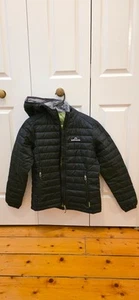 Kathmandu Duck Down 550 Black Hooded Womans Puffer Jacket Size 10 - Picture 1 of 7