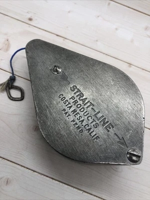 Vtg 50’s STRAIT-LINE Products Chalk Line Plumb Bob Costa Mesa Calif USA Pat Pend - Image 1 of 4