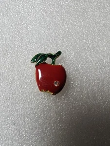 Enamel Red Apple Lapel Pin - Picture 1 of 2