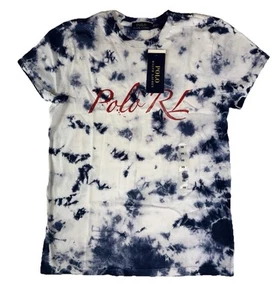 NWT Polo Ralph Lauren Women's Tie-Dye T-Shirt Red White Blue Size XS - Picture 1 of 3
