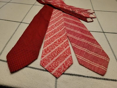 Lote De 3 Corbatas De Colección Para Hombre Años 60 70 Groovy Paisley Rayas Flor Abstracto Kipper  Foto 1 de 4