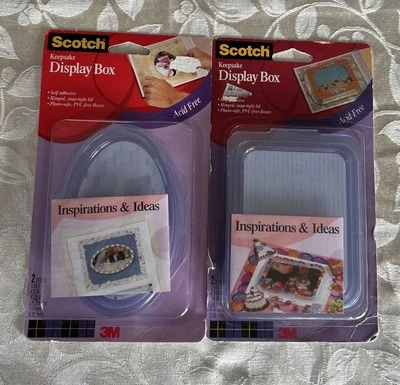 Set Of 2 Scotch Display Keepsake Boxes 2 Oval 3”x4.5” & 2 Rectangle 3.5”x4.5” - Image 1 of 2