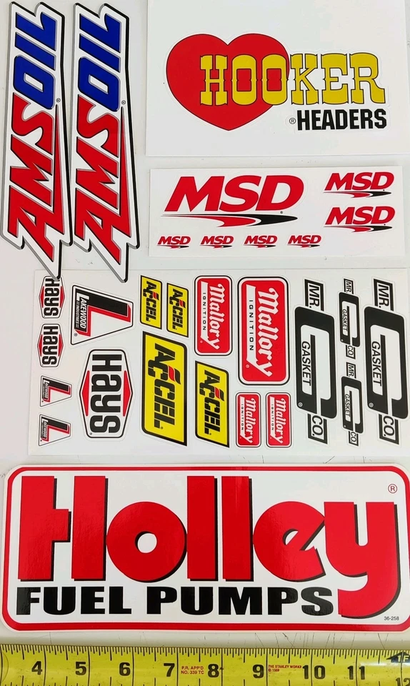 Paquete de 29 calcomanías clásicas Hotrod y mini carreras pegatinas NHRA ManCave caja de herramientas Foto 1 de 4