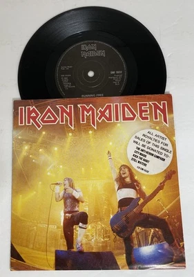 IRON MAIDEN ~RUNNING FREE/SANCTUARY ~1985 POSTER SLEEVE UK EMI 5532 ~SINGLE 7”45 - Image 1 of 4