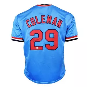 Vince Coleman Signed St Louis Light Blue Baseball Jersey (JSA) - Picture 1 of 3