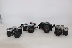 C x4 Vintage analoge Spiegelreflexkameras inkl. Canon T70, Praktica Super TL, Praktica L etc - Bild 1 von 18