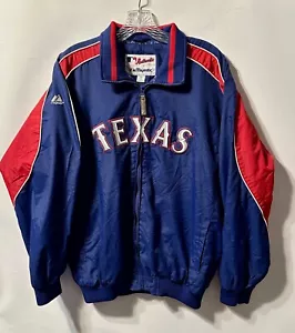 VTG Texas Rangers Baseball XL Majestic Jacket MLB Authentic - Picture 1 of 4