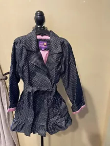 Pink Platinum Black with White Polka Dots Spring Jacket Kids 6x - Picture 1 of 5