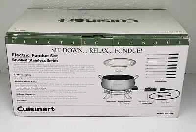 Juego completo de olla de fondue eléctrica Cuisinart de acero inoxidable nuevo 3 cuartos CFO-3SS Foto 1 de 4