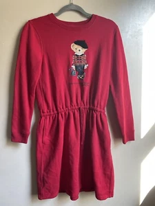 Girls Polo Ralph Lauren Bear Dress cotton blend size 16 - Picture 1 of 10