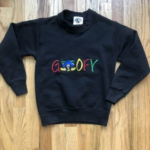 Vintage 90's Disney Mickey & Co Goofy Black Crewneck Pullover Sweatshirt Sz M 10 - Picture 1 of 3
