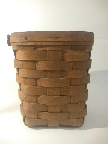 1980s Longaberger DCH Handwoven USA Basket 6 1/8" x 5 1/2" Cover