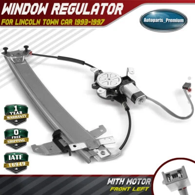 Front Driver Left Power Window Regulator w/ Motor for Lincoln Town Car 1993-1997 - Image 1 of 4