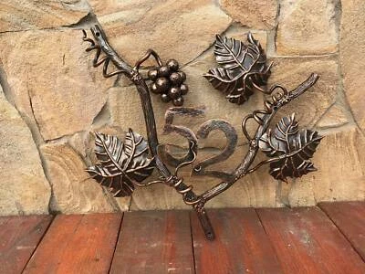 Hand Forged Address Plaque Name Rustic Decor Street - Image 1 of 4