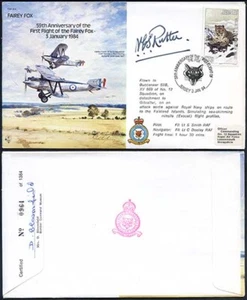 B15c 59th Ann 1st Flight of the Fairey Fox signiert von N.C.S. Rutter (S) - Bild 1 von 1