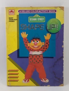 A Deluxe Color/Activity Book Sesame Street Shape Up Paperback 1987               - Picture 1 of 6