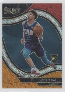 2020 Select Courtside Red White Orange Shimmer Prizm Lamelo Ball #298 Rookie RC