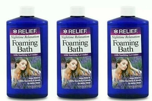 ( 3 Bottles ) Relief Foaming Bath with Soothing Lavender 16 oz Ea BRAND NEW - Picture 1 of 4
