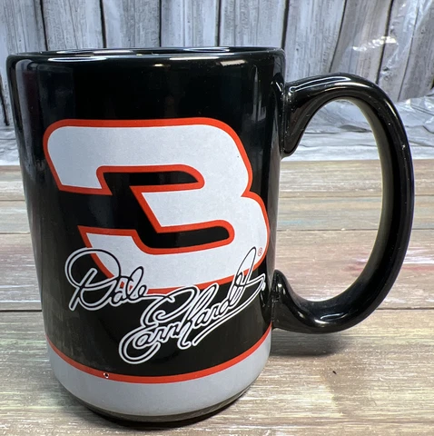 NASCAR Racing Goodwrench Dale Earnhardt Sr #3 8oz Coffee Mug Black Silver Cover