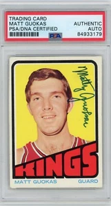 1972 TOPPS MATT GUOKAS #9 AUTOGRAPHED SIGNED PSA / DNA CERTIFIED AUTO - Picture 1 of 1