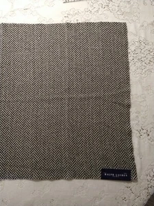 RALPH LAUREN 32x26" FABRIC Macdougal Str Herringbone BLK Wool Mercer Street - Picture 1 of 5