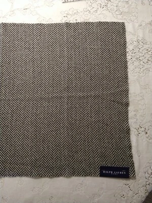 RALPH LAUREN 32x26" FABRIC Macdougal Str Herringbone BLK Wool Mercer Street - Image 1 of 4