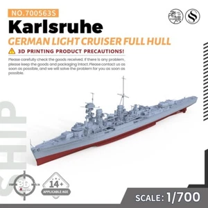 SSMODEL 1/700 Military Model Kit German Karlsruhe Light Cruiser FULL HULL - Picture 1 of 5