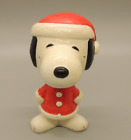 Vintage Peanuts Snoopy Bobble Head Nodder Figurine Christmas Santa Hat 1958 1966