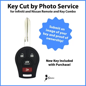 -Key Cut by Photo- Service for Nissan Infiniti Remote Head Combo Fob CWTWB1U751 - Picture 1 of 7