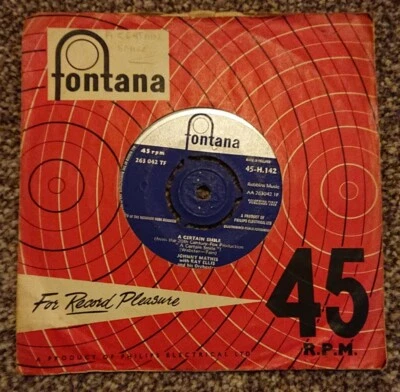 Johnny Mathis - A Certain Smile / Let It Rain. 1958 Vinyl 7" Single. Play Tested - Image 1 of 4