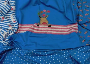 Xmas Trio Panel Hilco blau Baumwoll-Jersey Kinderstoff Wintermotive 1,20 m - Bild 1 von 1