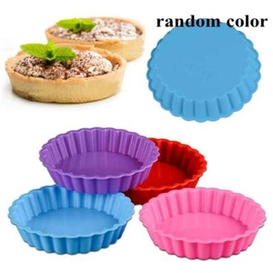 Silicone Cake Mold Egg Tart Mold Baking Tray Round Fondant Cake Molds Pie Pan - Picture 1 of 5