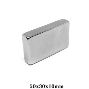 Venta al por mayor 50x30x10mm Fuertes Permanentes Tierra Rara Bloque de Neodimio N50 - Imagen 1 de 3