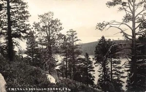 Cartolina d'epoca RPPC SMERALD BAY Lake Tahoe, California anni 1910 ca - Foto 1 di 1