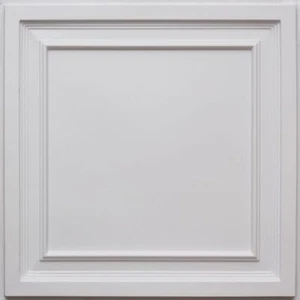 # 233 - Azulejo de techo decorativo de PVC blanco mate 2'x2' pegamento/rejilla - Imagen 1 de 1