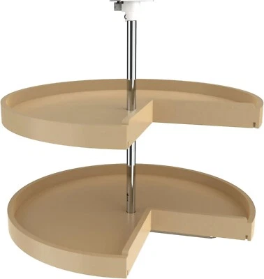 Rev-A-Shelf 28"" Lazy Susan Pie-Cut Polymer 2 estantes, almendra, 6942-28-15-52 Foto 1 de 4