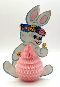 Mesa de centro de mesa de Pascua de panal pollito conejito papel Beistle de colección 12" - Imagen 1 de 4